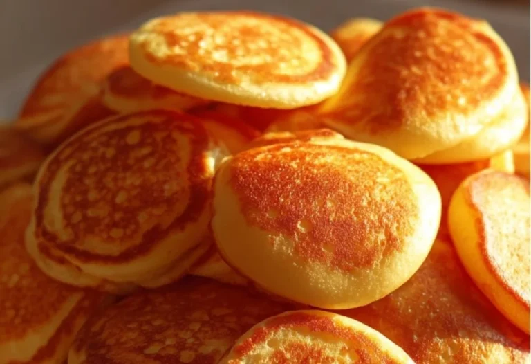 Delicious breakfast pancake poppers served on a plate with syrup