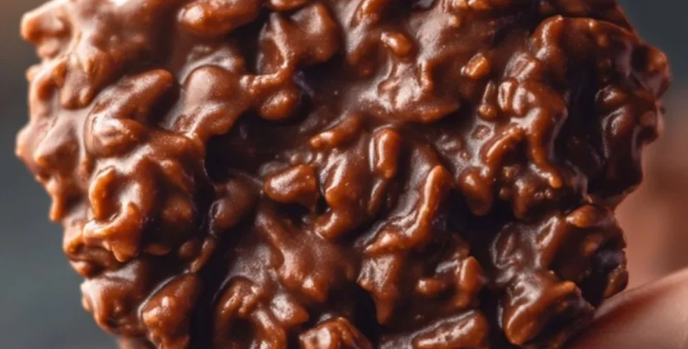 Delicious Chocolate Peanut Butter No Bake Cookies on a plate
