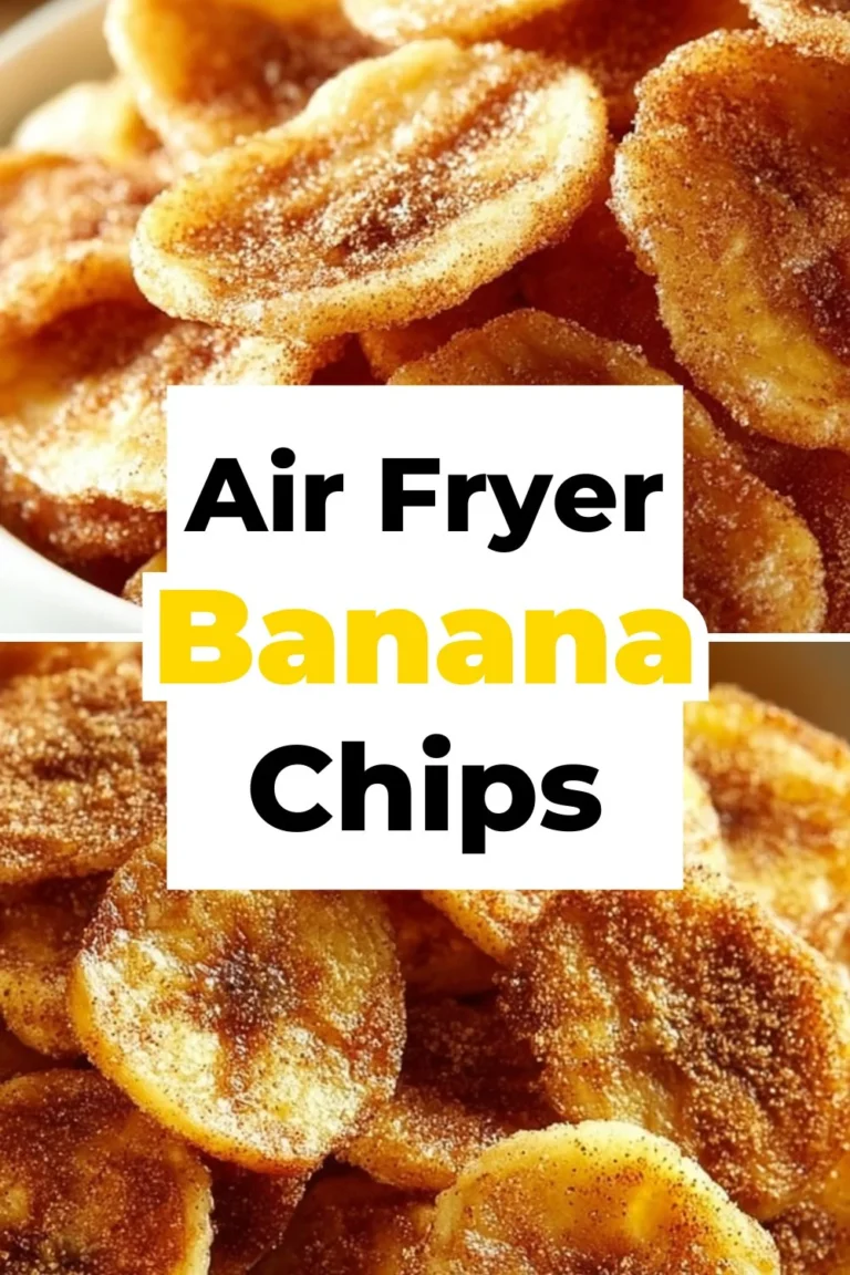 Crispy cinnamon-sugar banana chips made in an air fryer