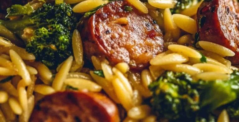 Creamy rotisserie chicken broccoli pasta dish with vibrant vegetables