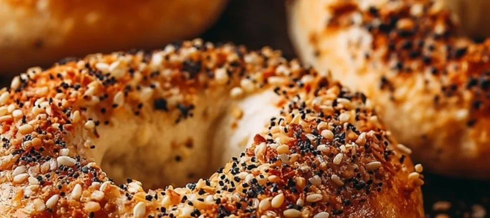 Fluffy Greek yogurt bagels on a plate, a healthy breakfast option.