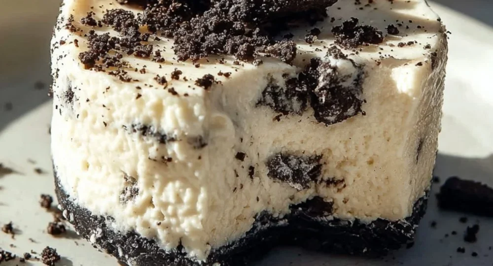 Healthy no-bake Oreo cheesecake bites on a plate ready to serve