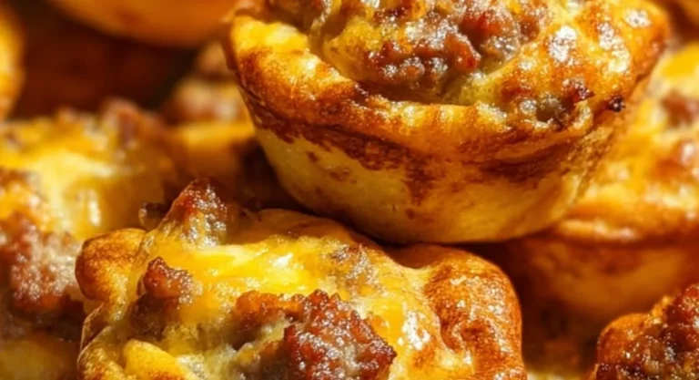 High-Protein Pancake Sausage Mini Muffins on a plate