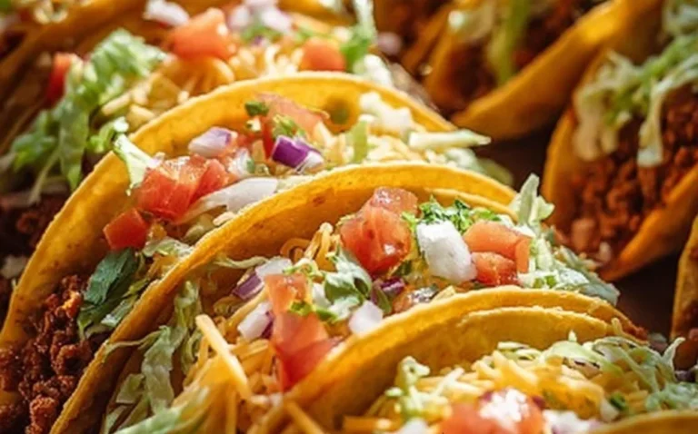 Oven-baked cheesy tacos filled with toppings and melted cheese