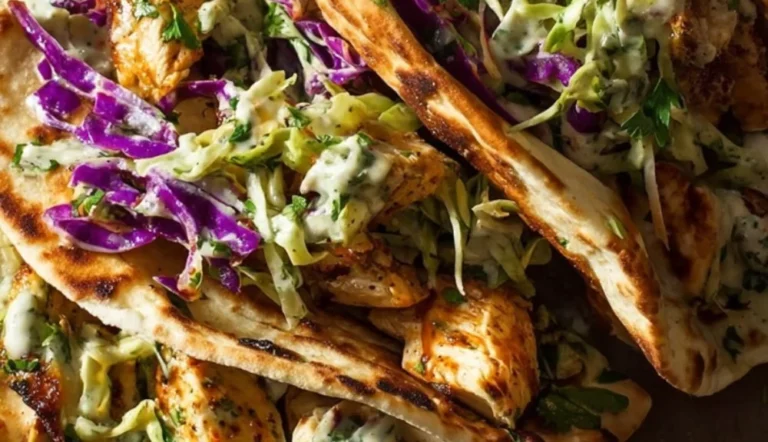 Delicious sheet pan chicken pitas served with fresh toppings