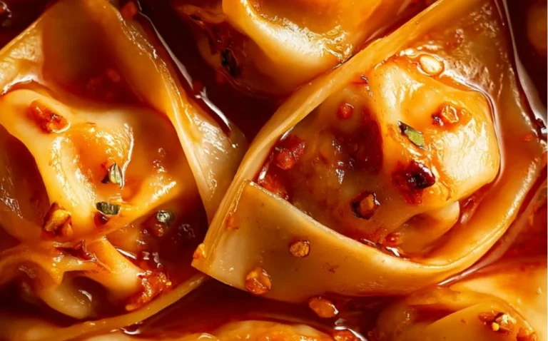 Viral baked dumplings served on a plate with dipping sauce.