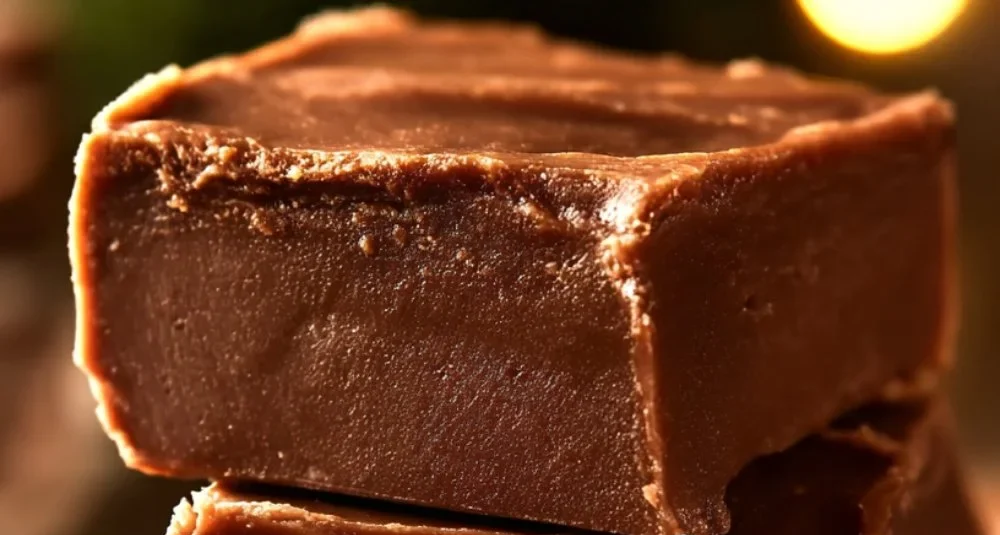 3 ingredient chocolate fudge ready to serve in a chocolatey dessert