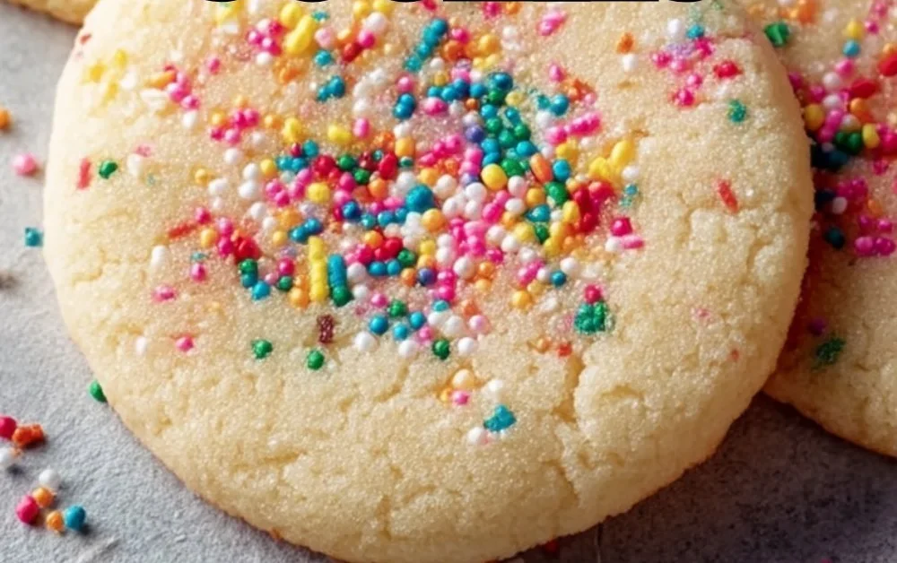 Three-ingredient easy sugar cookies on a baking sheet