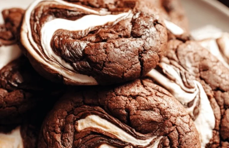 Delicious chocolate marshmallow cookies fresh from the oven