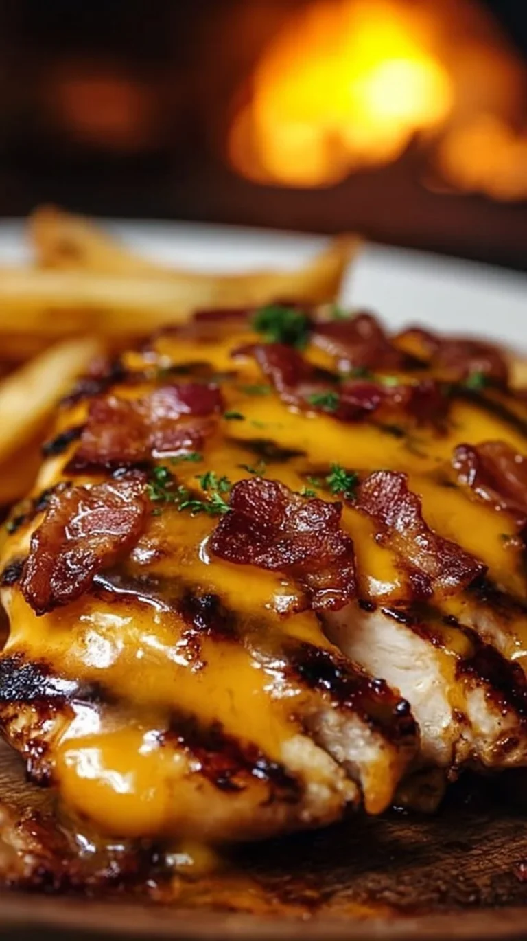 Delicious Cowboy BBQ Bacon Cheddar Chicken served on a plate