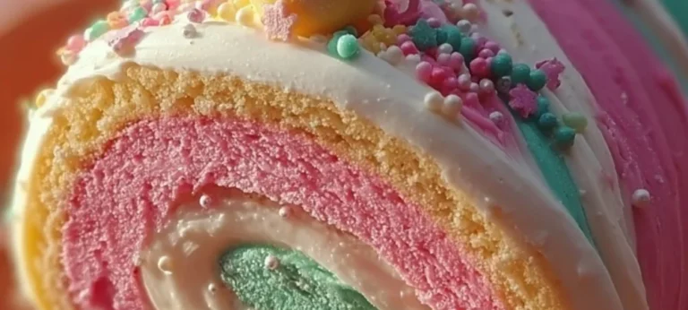 Colorful Easter Cake Roll decorated for spring celebrations