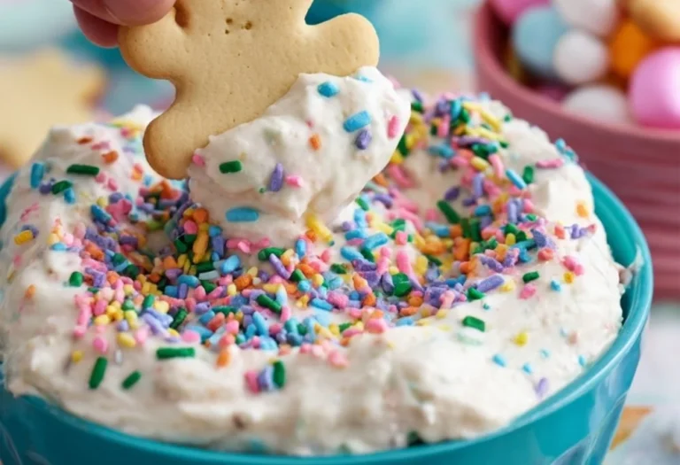 Colorful Easter Dip served in a festive bowl with fresh vegetables and crackers