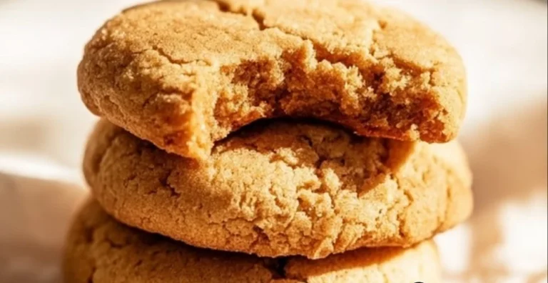 Three delicious brown sugar cookies on a wooden surface ready to be enjoyed