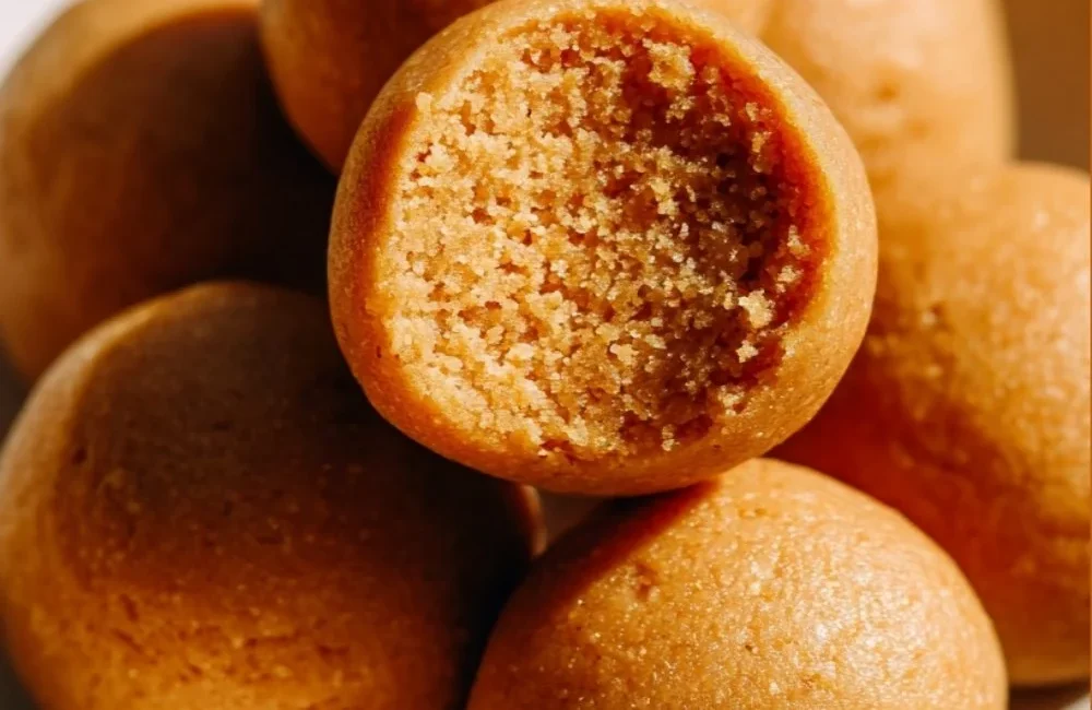 Plate of easy peanut butter balls with chocolate coating