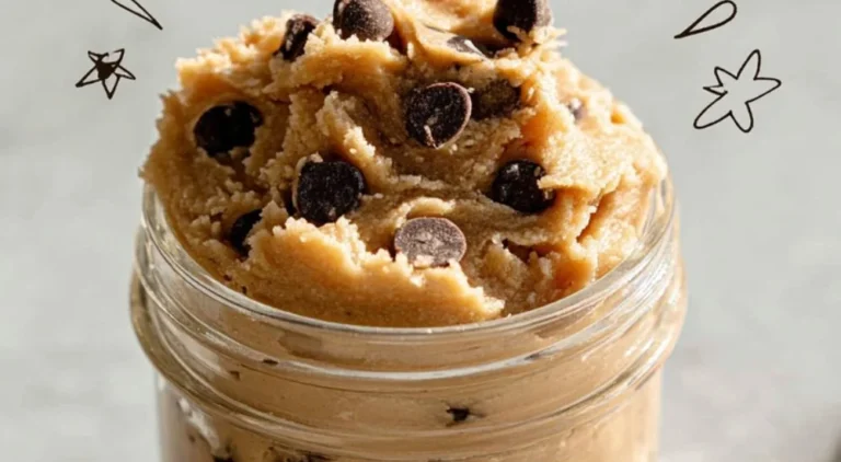 Delicious edible chocolate chip cookie dough for one serving