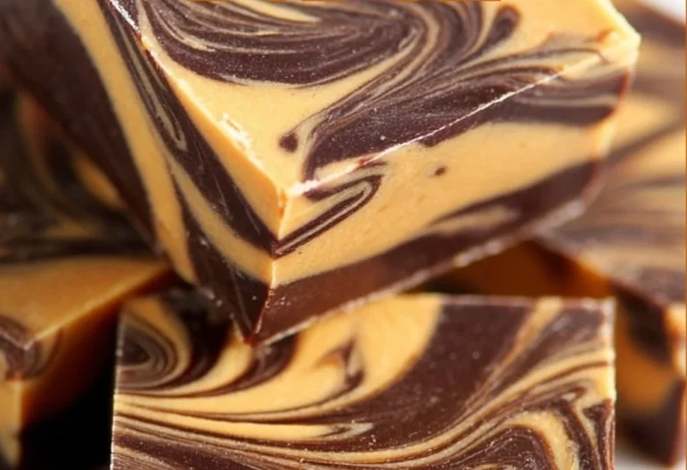 Delicious tiger butter fudge made from Gordon Ramsay's recipe, featuring chocolate and peanut butter.