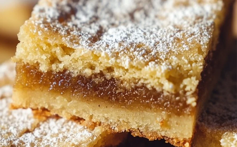 Chewy crack pie bars topped with a golden crust and ready to indulge your cravings.