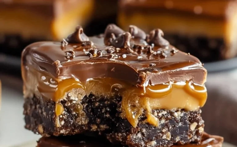 Deliciously layered Knock You Naked Bars with chocolate, pecans, and caramel.
