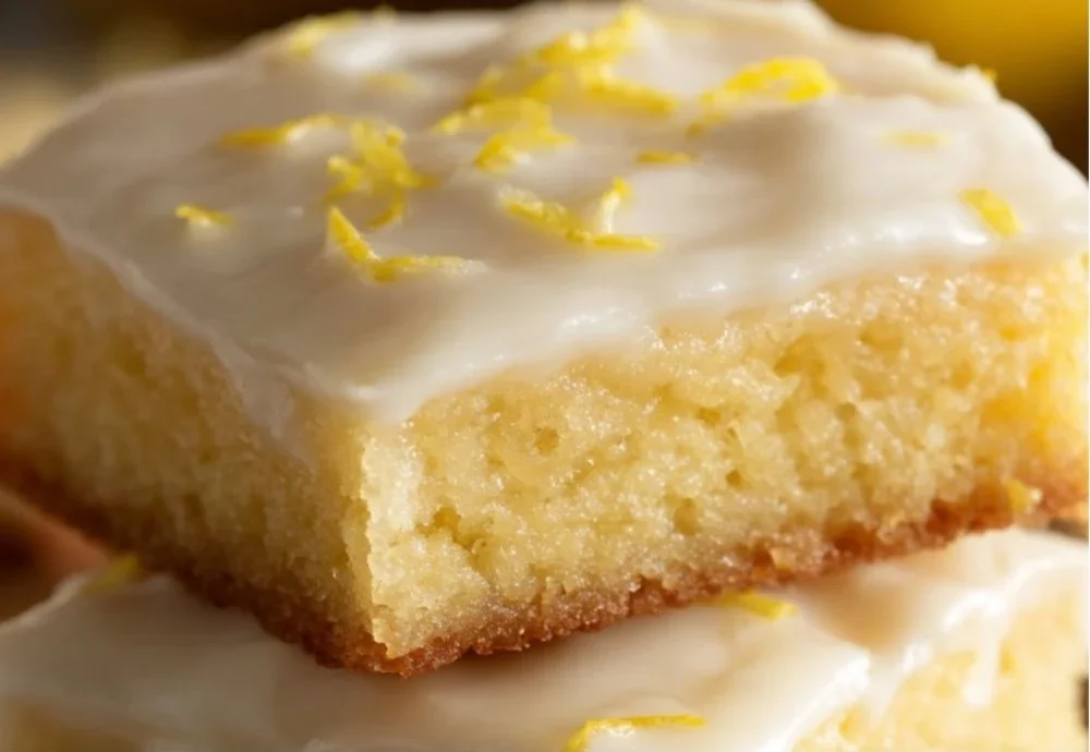 Delicious homemade lemon brownies with a zesty lemon glaze