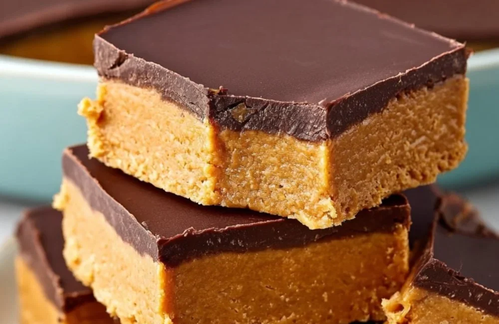 Delicious Lunch Lady Peanut Butter Bars displayed on a serving platter