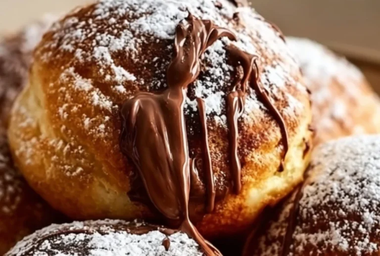 Deliciously round Nutella Balls dessert on a plate.