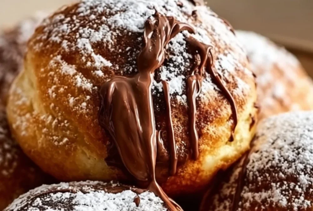 Deliciously round Nutella Balls dessert on a plate.