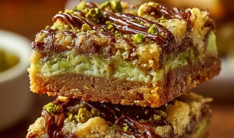 Delicious Pistachio Dream Cookie Bars with a nutty topping
