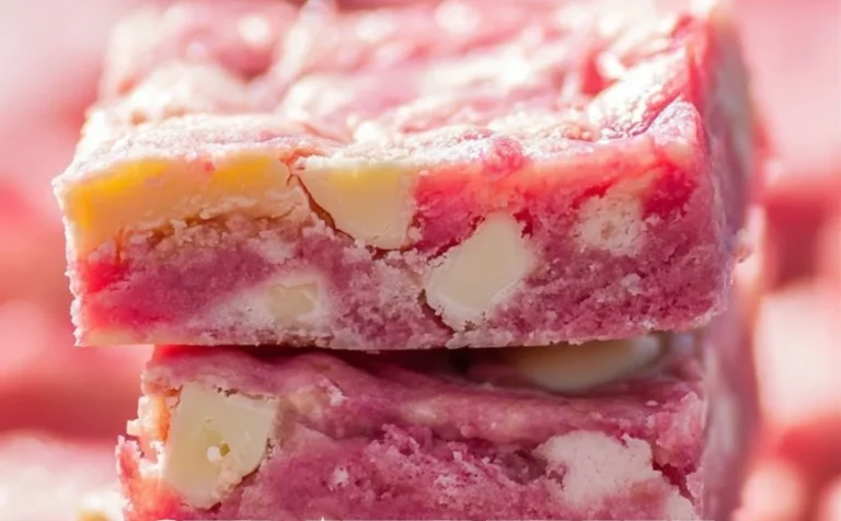 Delicious Strawberry White Chocolate Gooey Bars served on a plate