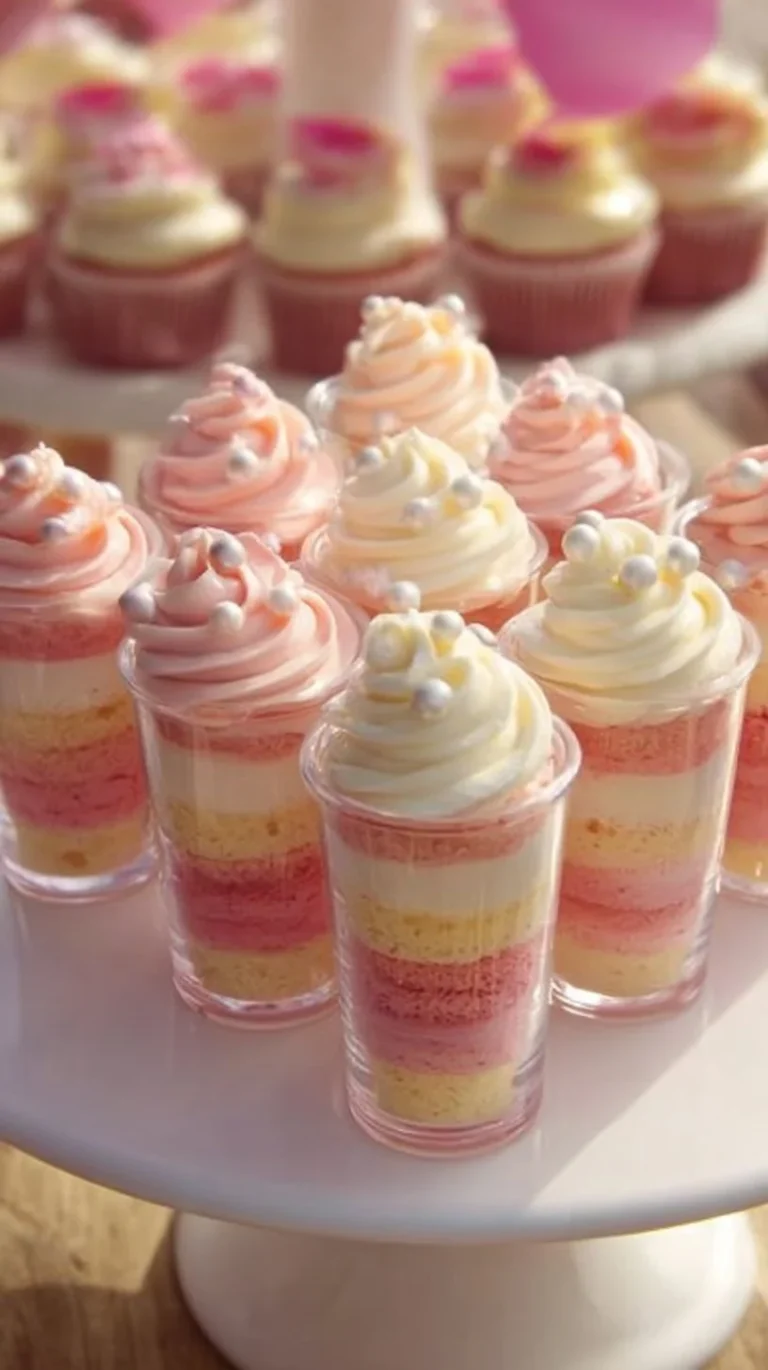 Colorful cake push pops displayed for a festive dessert treat