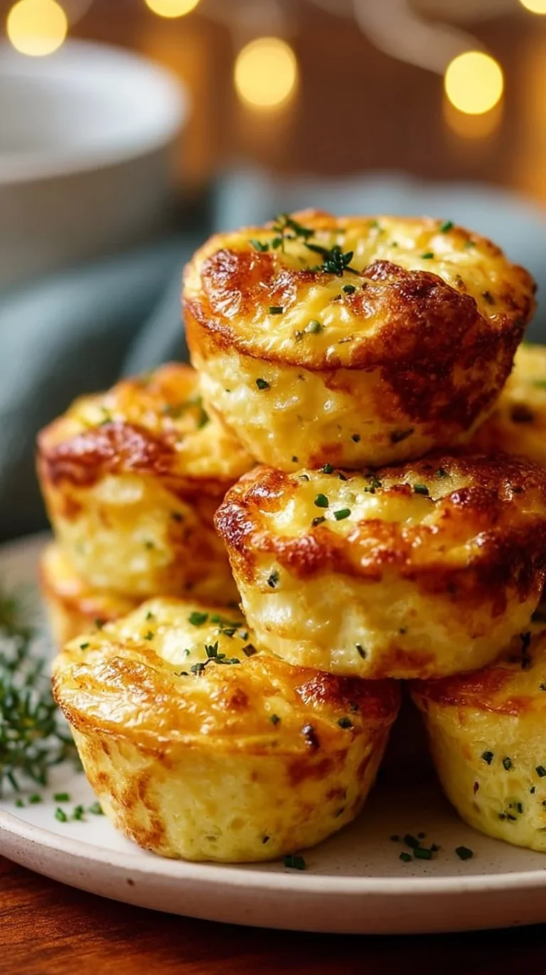 Cheesy muffin tin cottage cheese egg bites cooked and ready to serve