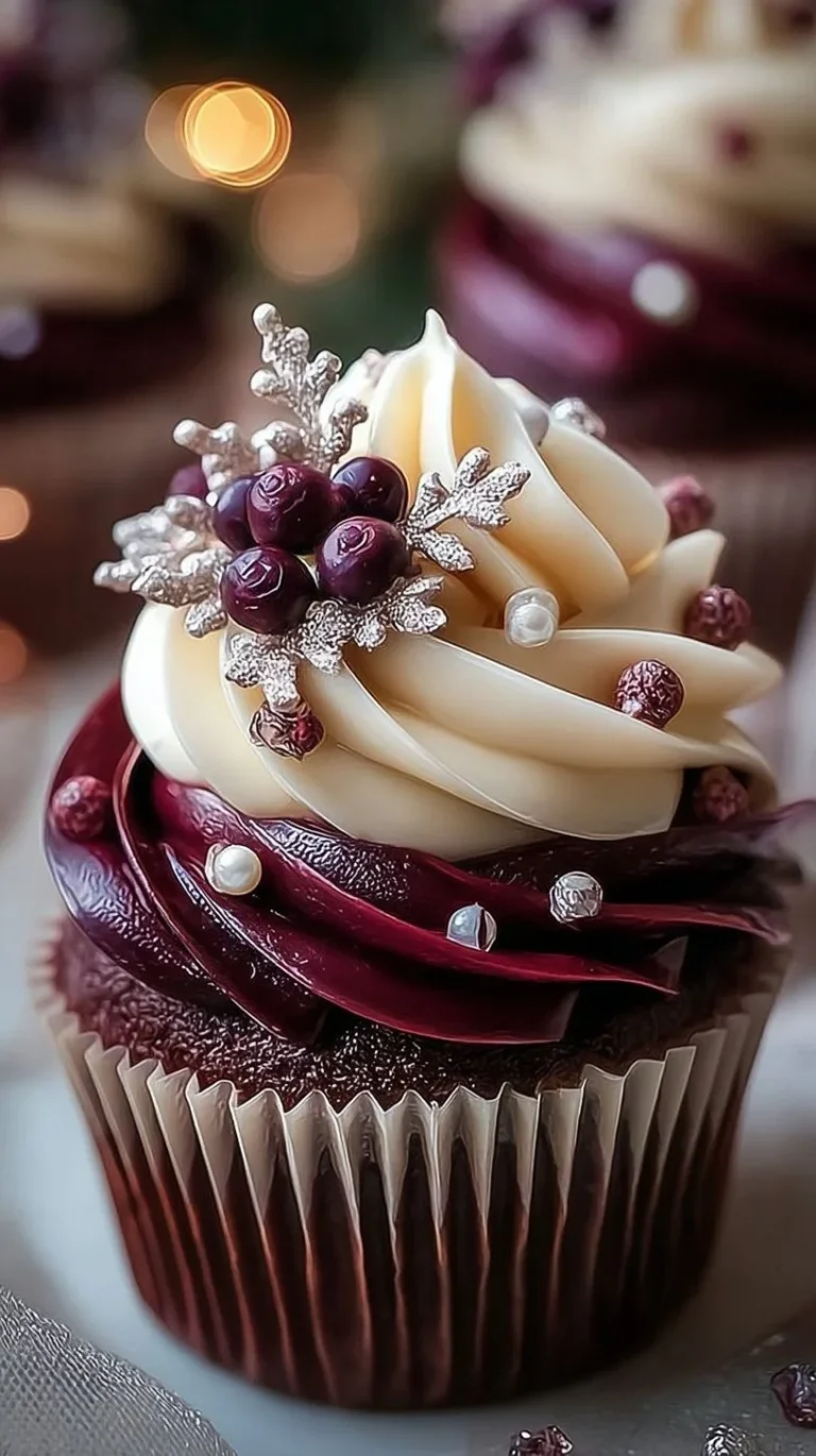 Festively decorated Christmas cupcakes for holiday celebrations