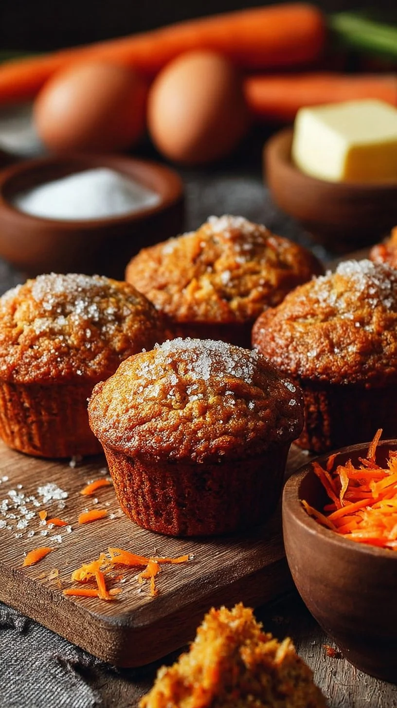 Flourless spiced carrot muffin-cakes with Greek yogurt served on a plate
