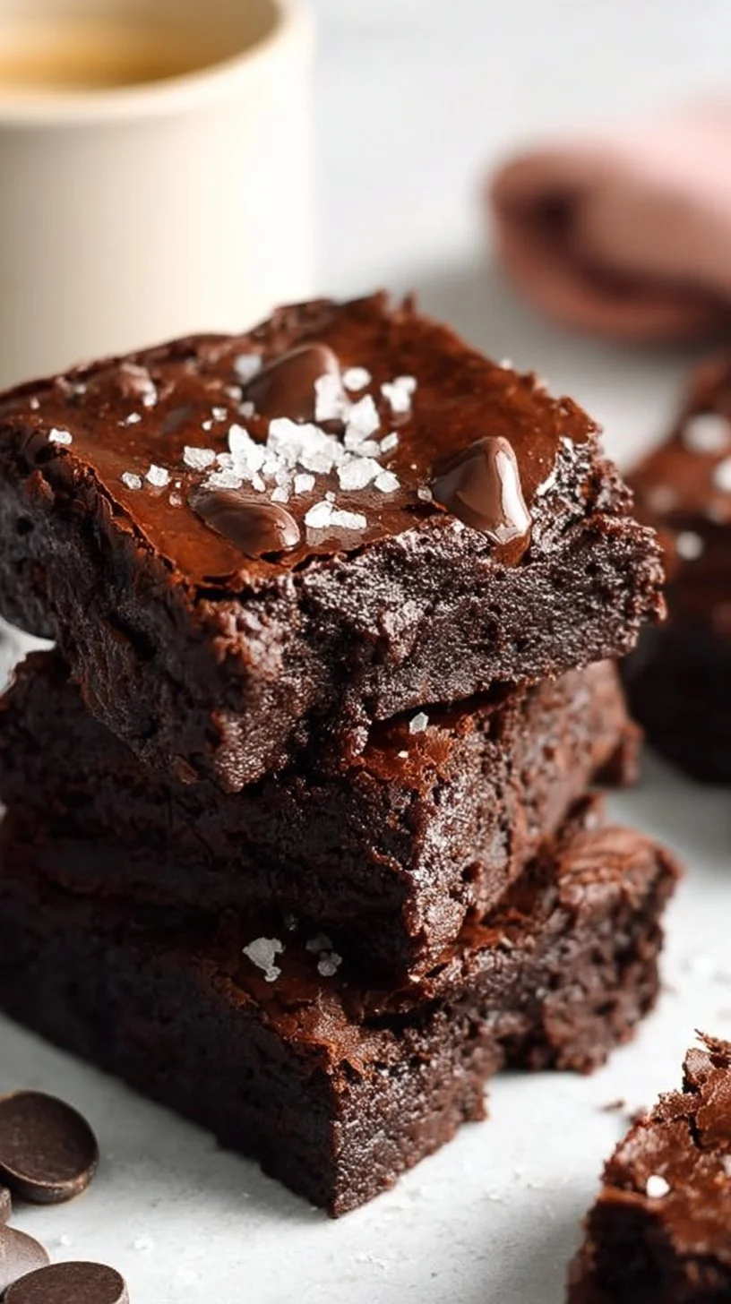 Decadent Greek Yogurt Brownies topped with chocolate drizzle