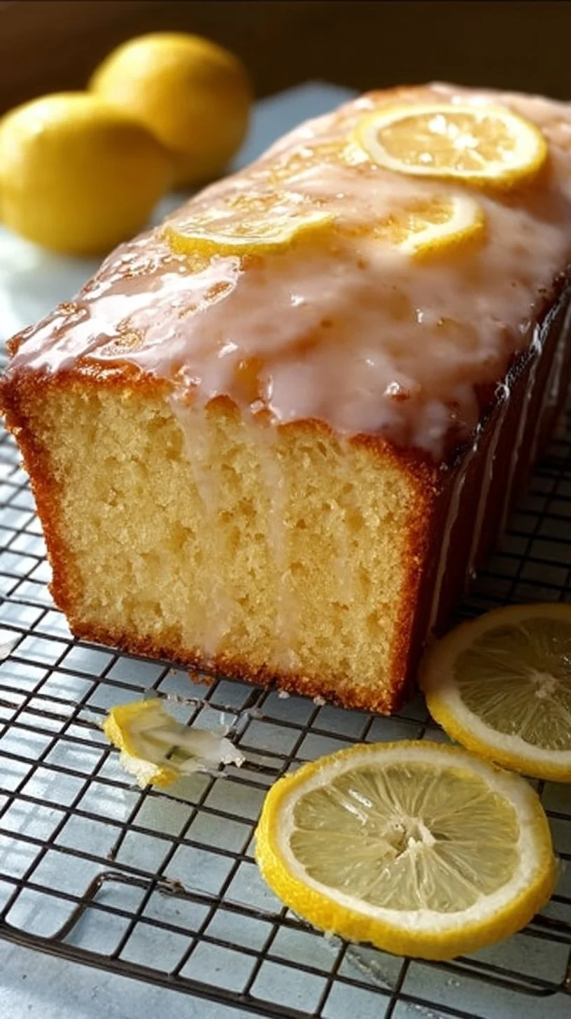 Healthy Greek Yogurt Lemon Loaf Cake topped with fresh lemon zest