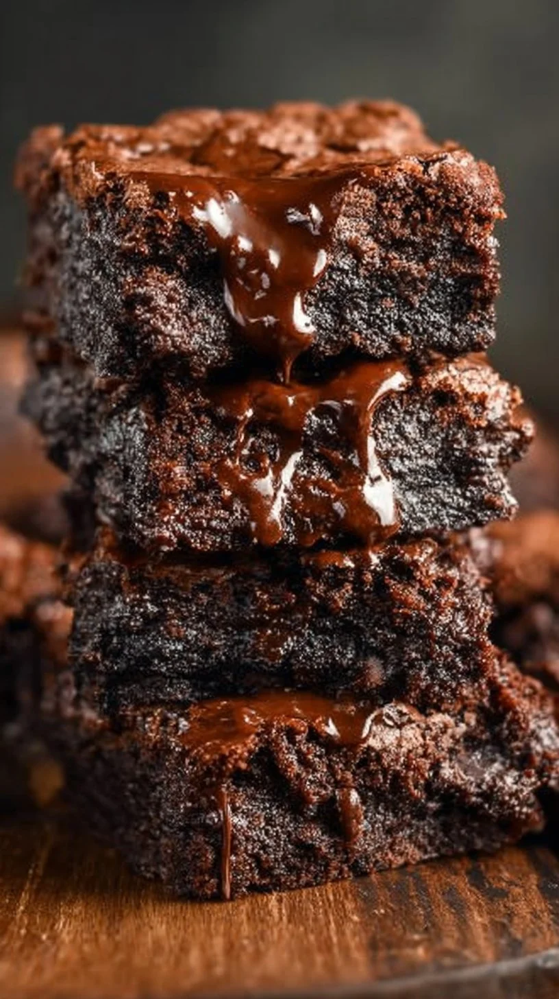 Delicious low calorie Greek yogurt brownies topped with nuts