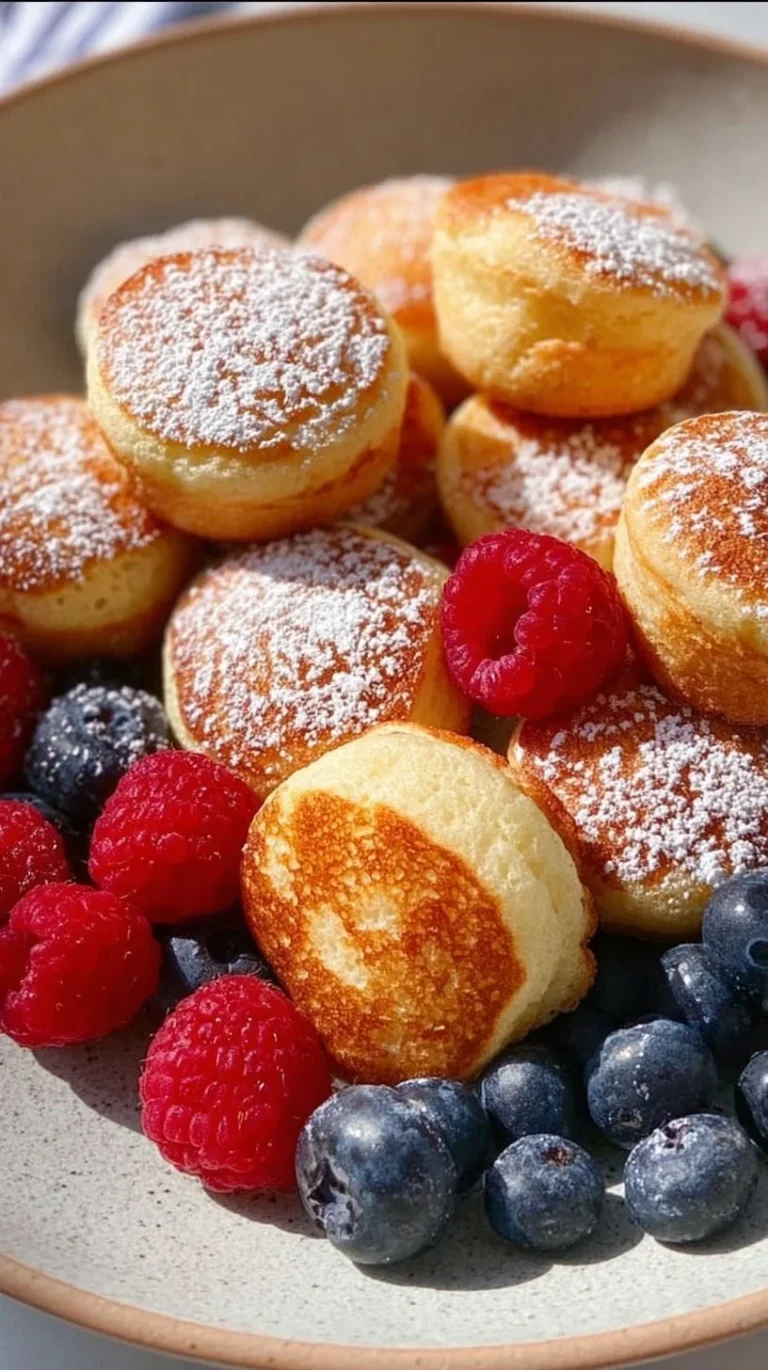 Delicious pancake mini muffins served on a plate