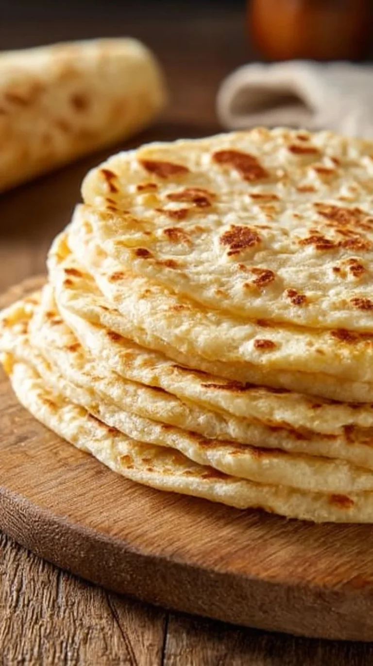 Two-ingredient cottage cheese flatbread on a wooden table