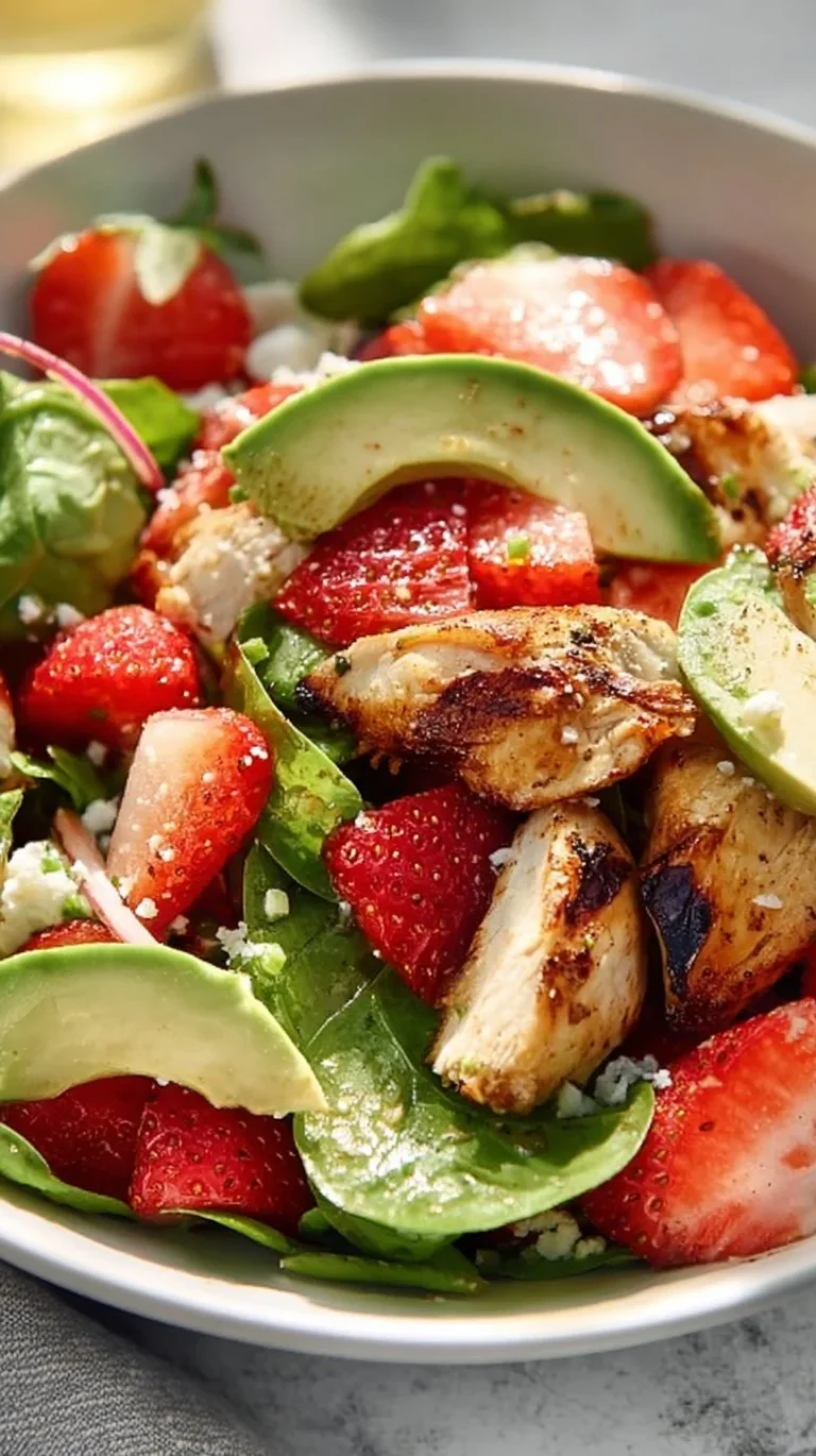 Balsamic Strawberry Chicken Salad with fresh strawberries and grilled chicken