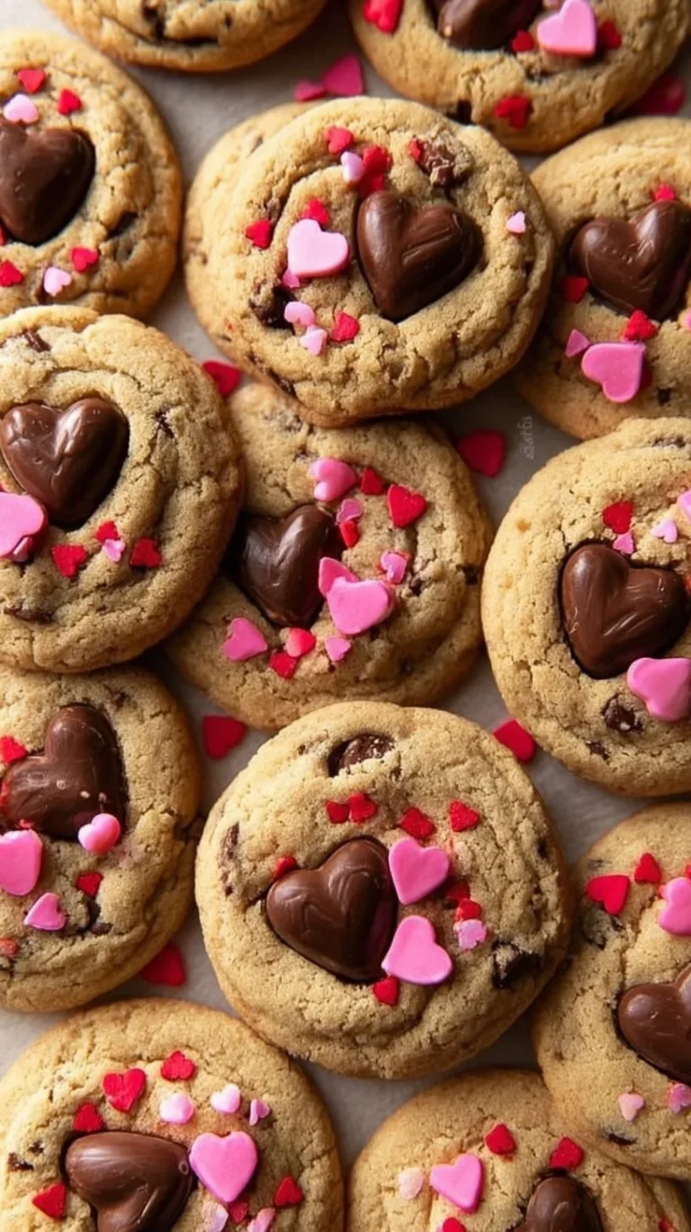 Plate of Chocolate Heart Thumbprint Cookies with chocolate filling and heart shapes