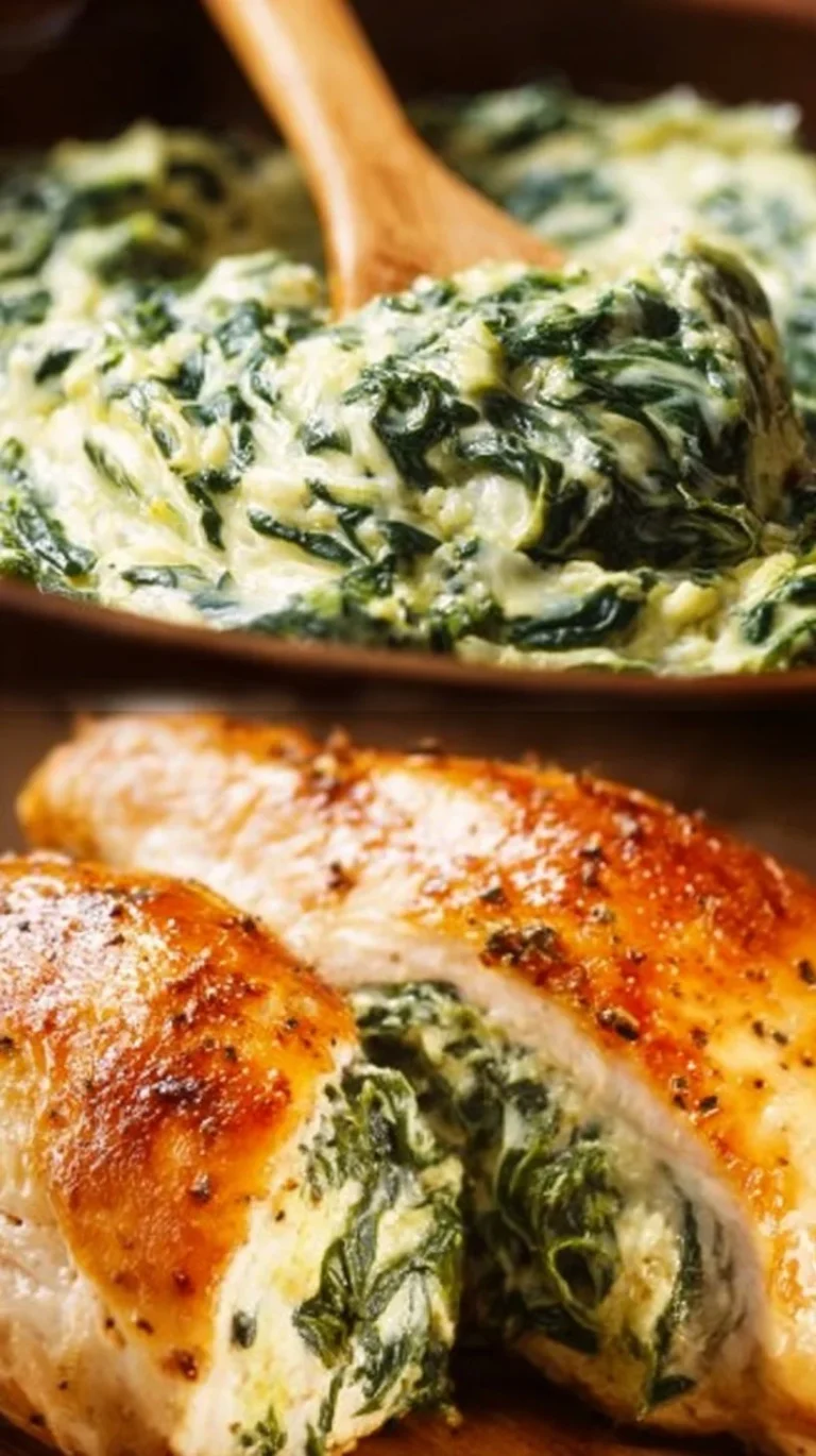 Cream Cheese Spinach Stuffed Chicken Breast recipe for low carb and keto meals