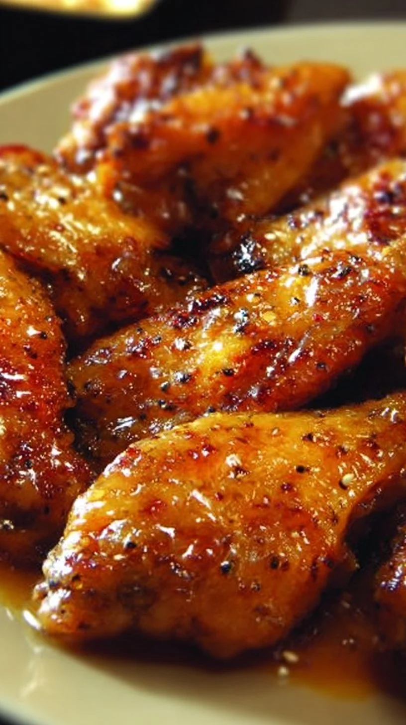 Delicious Honey Mustard Chicken Wings ready to be served