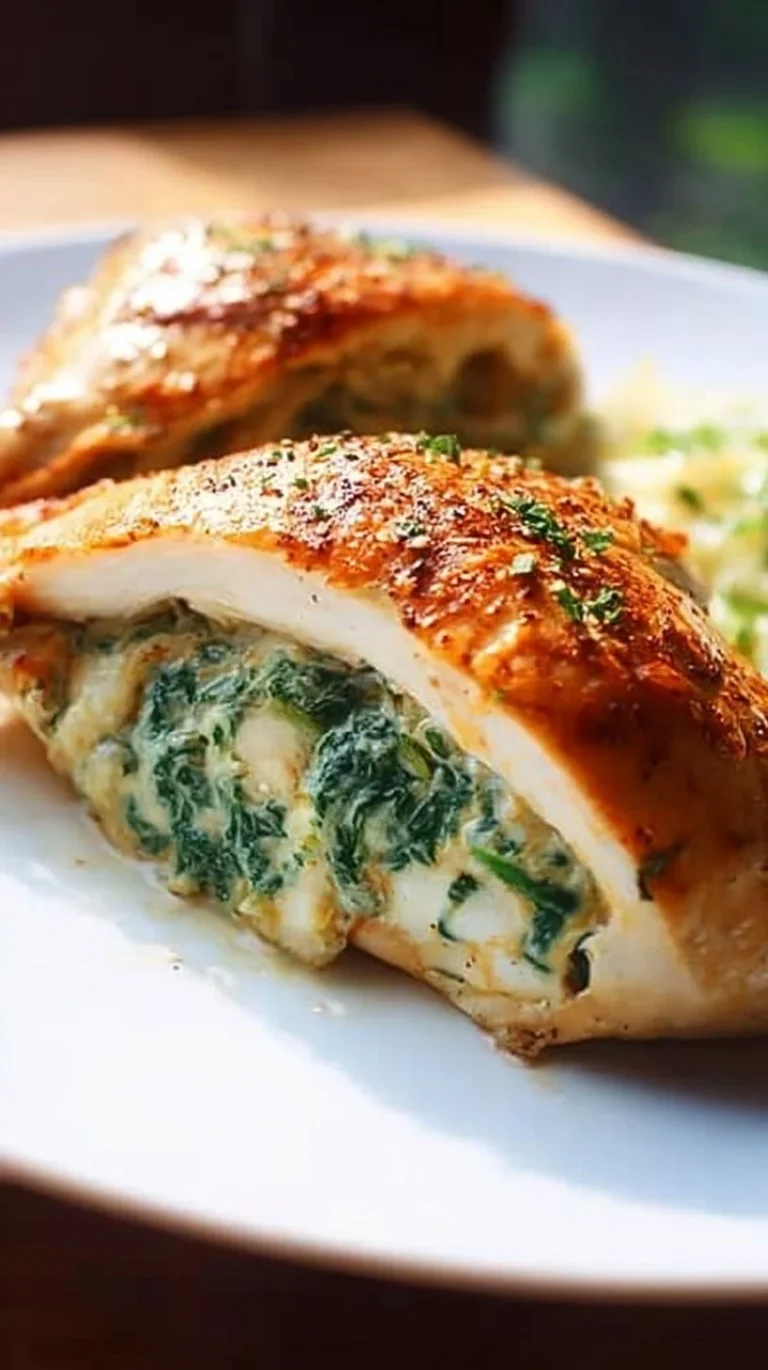 Low carb stuffed chicken breast filled with healthy ingredients