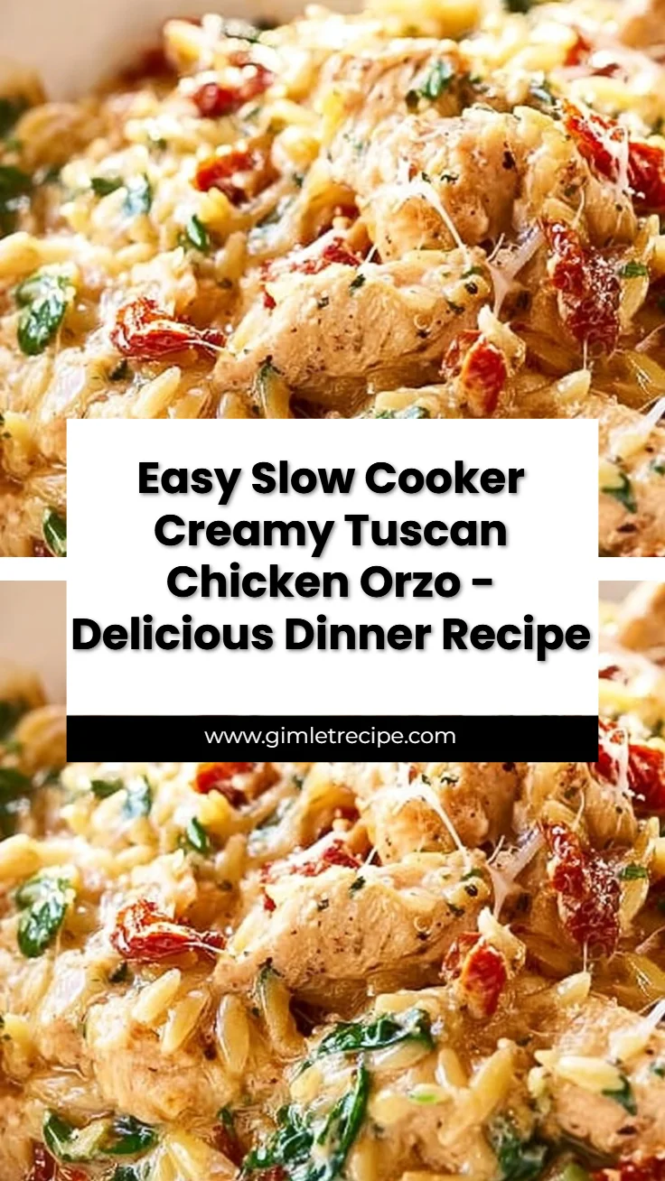Slow Cooker Creamy Tuscan Chicken Orzo